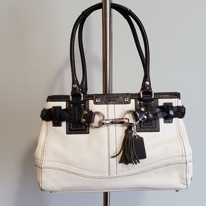 Off-White and Black Coach Short Shoulder Bag